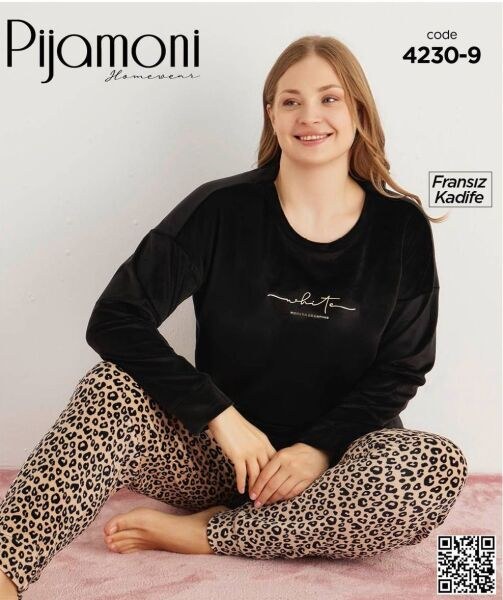 PİJAMONİ 4230-9 YENİ FRANSIZ BTTL KADİFE PİJAMA TK