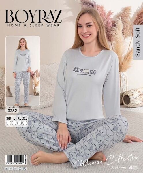 BOYRAZ 0282 BAYAN SENDY SOFTPİJAMA TAKIMI
