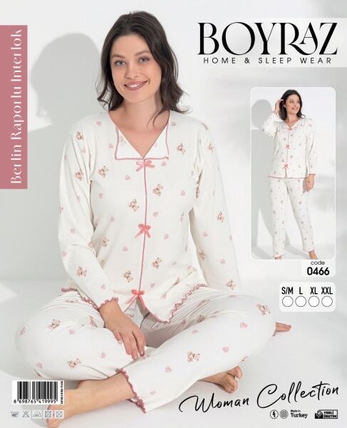 BOYRAZ 0466 BAYAN BERLİN İNTERLOK PİJAMA TAKIMI