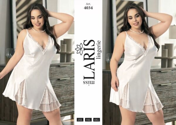 MİSS LARİS 4034 BIG SİZE SATEN KISA GECELİK