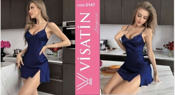 VİSATİN 2147 SATEN GECELİK M-L-XL