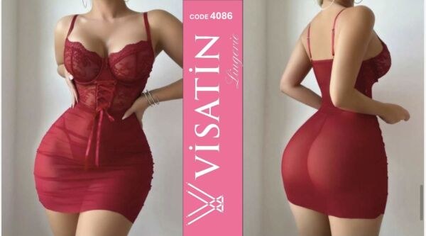 VİSATİN 4086 SATEN GECELİK M-L-XL