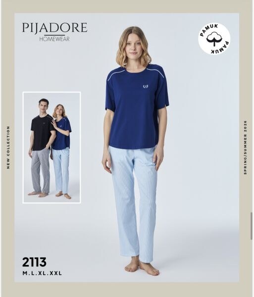 PİJADORE 2113 BAYAN EŞLİ KISA KOL PİJAMA TAKIM