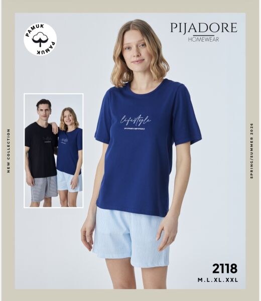 PİJADORE 2118 BAYAN EŞLİ KISA KOL ŞORTLU TAKIM
