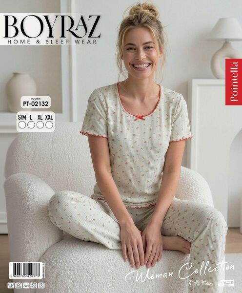 BOYRAZ 02132 POİNTELLA KISA KOL PİJAMA TAKIM