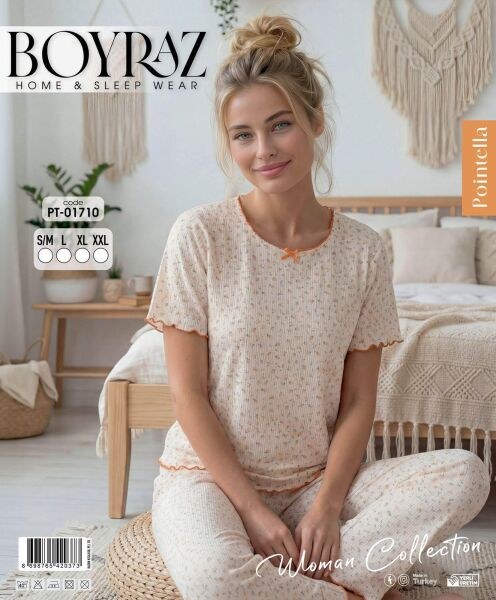 BOYRAZ 01710 POİNTELLA KISA KOL PİJAMA TAKIM