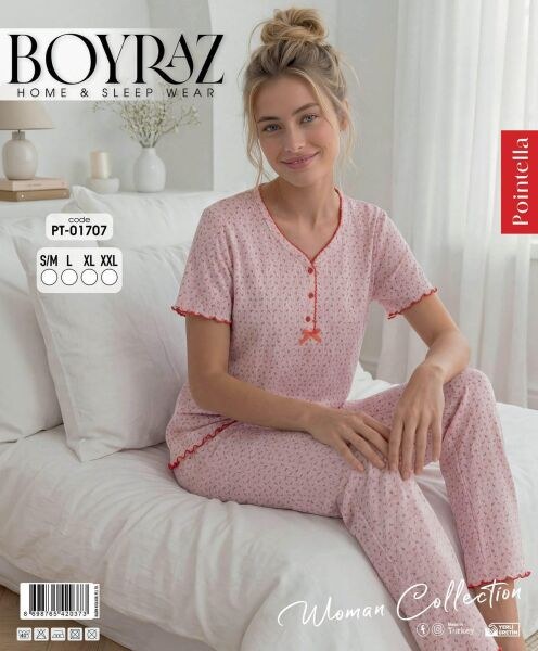 BOYRAZ 01707 POİNTELLA KISA KOL PİJAMA TAKIM