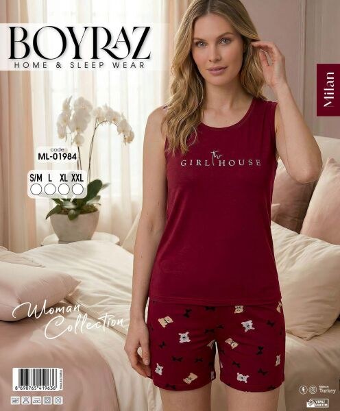 BOYRAZ 01984 MİLAN ATLET ŞORTLU PİJAMA TAKIM