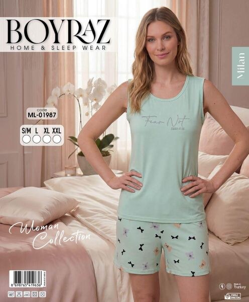 BOYRAZ 01987 MİLAN ATLET ŞORTLU PİJAMA TAKIM