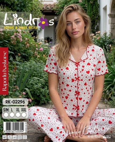 LİNDROS 02296 KAŞKORSE KISA KOL PİJAMA TAKIM