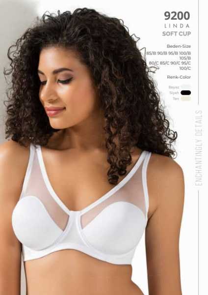 LE JARDİN 9200-B TÜL KAPLI SOFT CUP SÜTYEN TEN