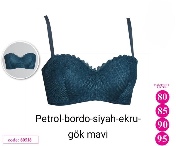 KOZA 80518 DANTELLİ LOTUS STRAPLEZ SÜTYEN SİYAH