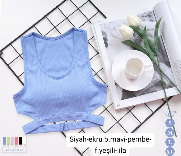 KOZA 80585 ÇAPRAZ PEDLİ SPOR SÜTYEN MAVİ