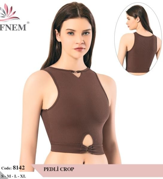 DEFNEM 8142 PEDLİ CROP SÜTYEN SİYAH