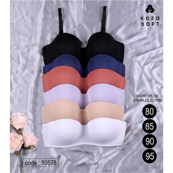 KOZA 80578 DESTEKSİZ MİCRO TULUM STRAPLEZ SÜTYEN TEN