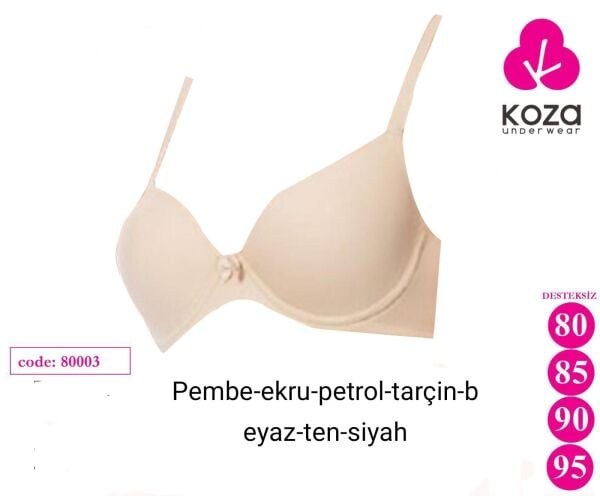 KOZA 80003 DÜZ KULAKLI DESTEKSİZ SÜTYEN TEN