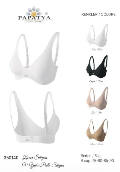 PAPATYA 350140 LAZER V YAKA PEDLİ SÜTYEN BRONZ TEN