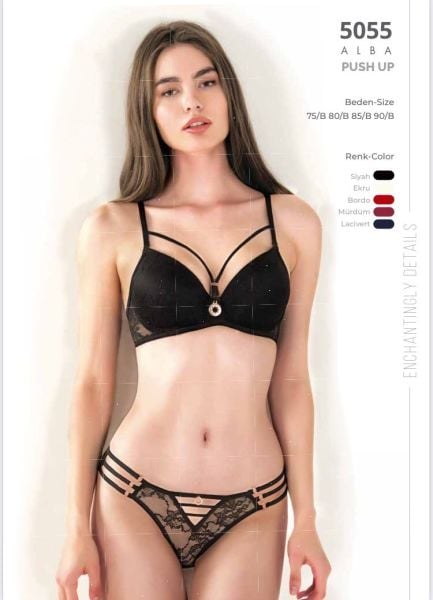 LE JARDİN 5055 SİLİKONLU İPLİ SÜTYEN TAKIM EKRU