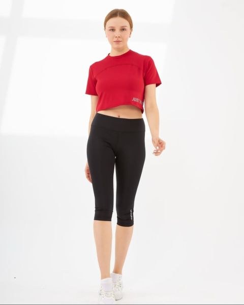 ŞIMART 22516 BAYAN CROP BADY ŞORT TAKIM GÜL DESENLİ