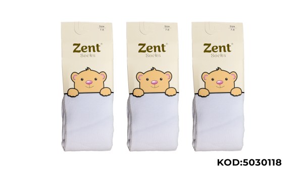 ZENT KIZ ÇOCUK DÜZ KÜLOTLU ÇORAP GRİ