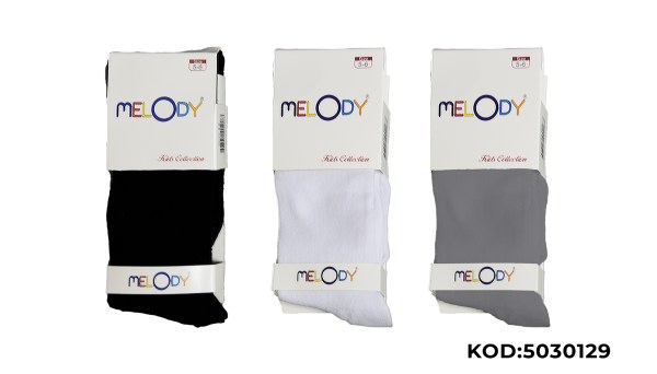 MELODY KIZ ÇOCUK DÜZ KÜLOTLU ÇORAP SİYAH