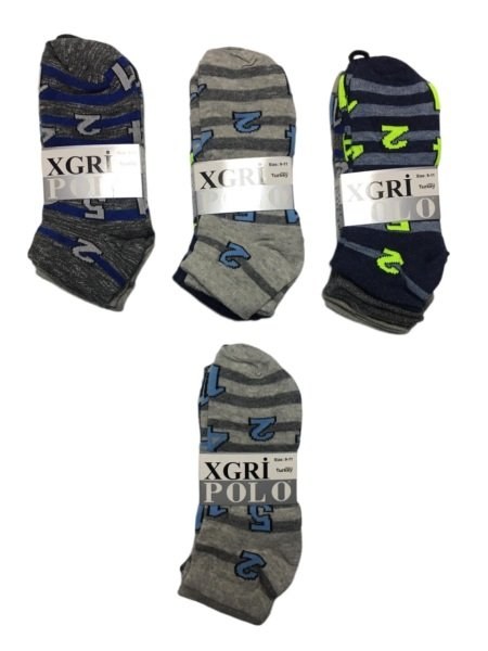 XGRİ Ç-3 ERKEK ÇOCUK PATİK ÇORAP ASORTİ