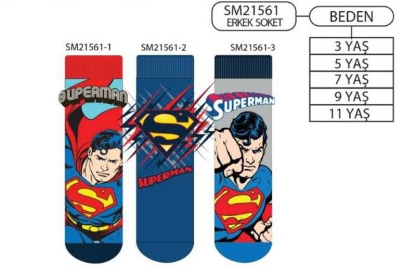 ÇİMPA SM21561 SUPERMEN ERKEK ÇOCUK SOKET ÇORAP