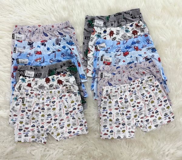 TUTKU 0254 ERKEK ÇOCUK ELASTAN EMPİRME BOXER ASORTİ
