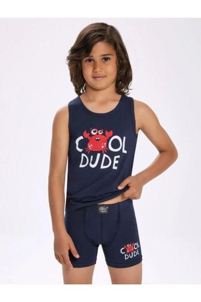 İLKE 308 ERKEK ÇOCUK LİKRALI BASKILI BOXER ASORTİ