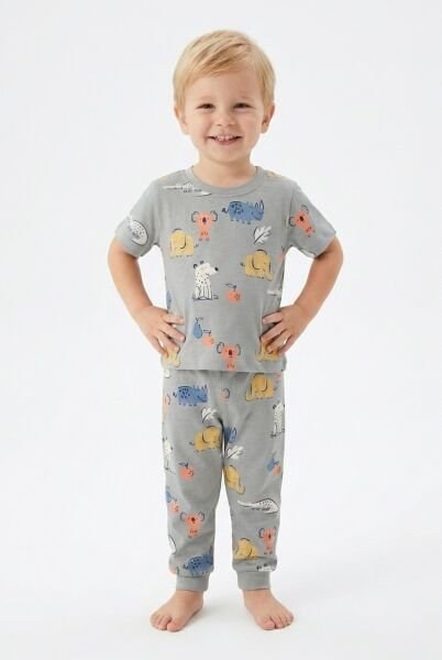 İSOBEL 91001-01 FİLLİ KISA KOL PİJAMA TK 4-8 YŞ