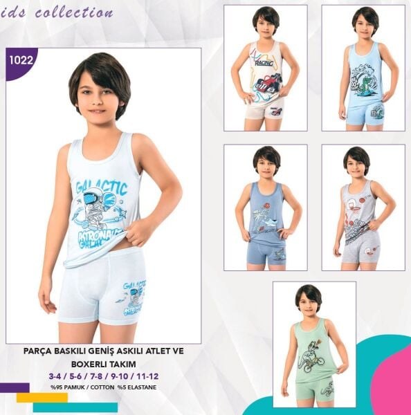KOTA 1022 ERKEK ÇOCUK PARÇA BASKILI ATLET TAKIM LACİVERT
