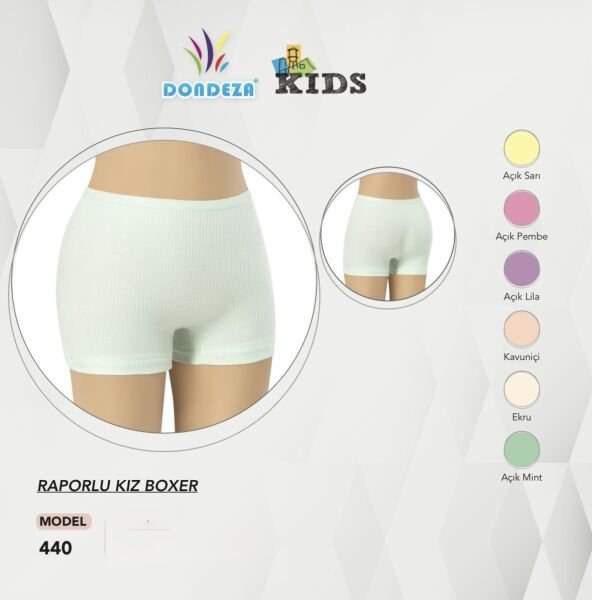 DONDEZA 440 KIZ RAPORLU ÇOCUK BOXER ASORTİ