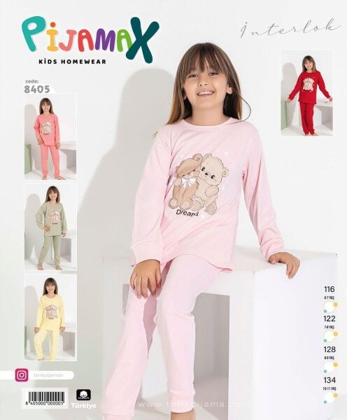 PİJAMAX 8405 KIZ GARSON 6-11 YŞ İNTERLOK PİJAMA TK KIRMIZI