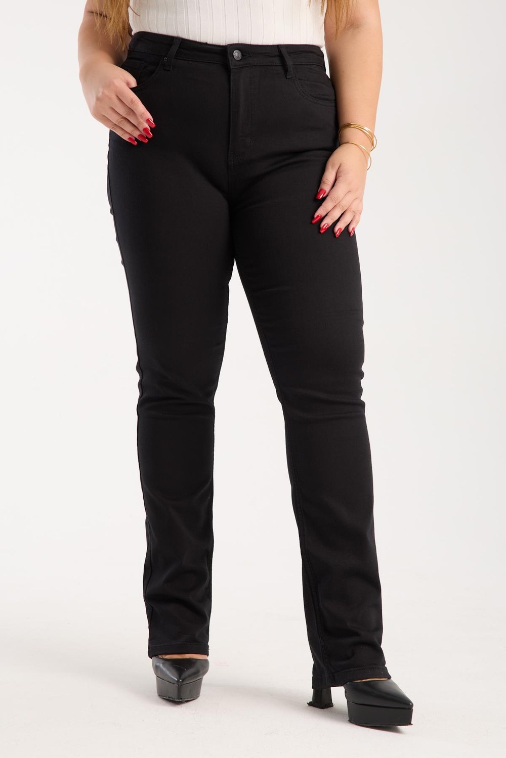 Yüksek Bel Klasik Kesim Black Battal Jean Pantolon