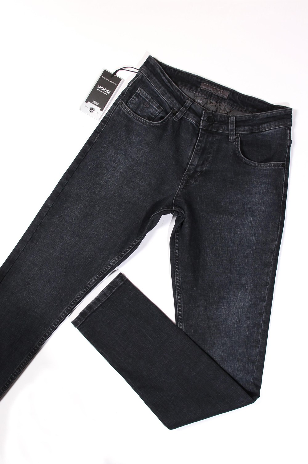 Yüksek Bel Boru Paça Ebony Black Jean Pantolon