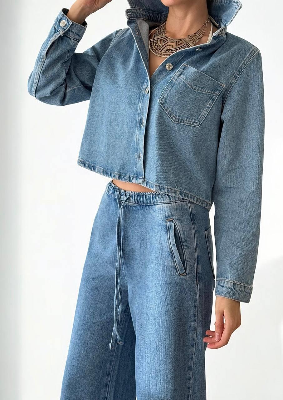 Kadın Light Blue Denim Gömlek