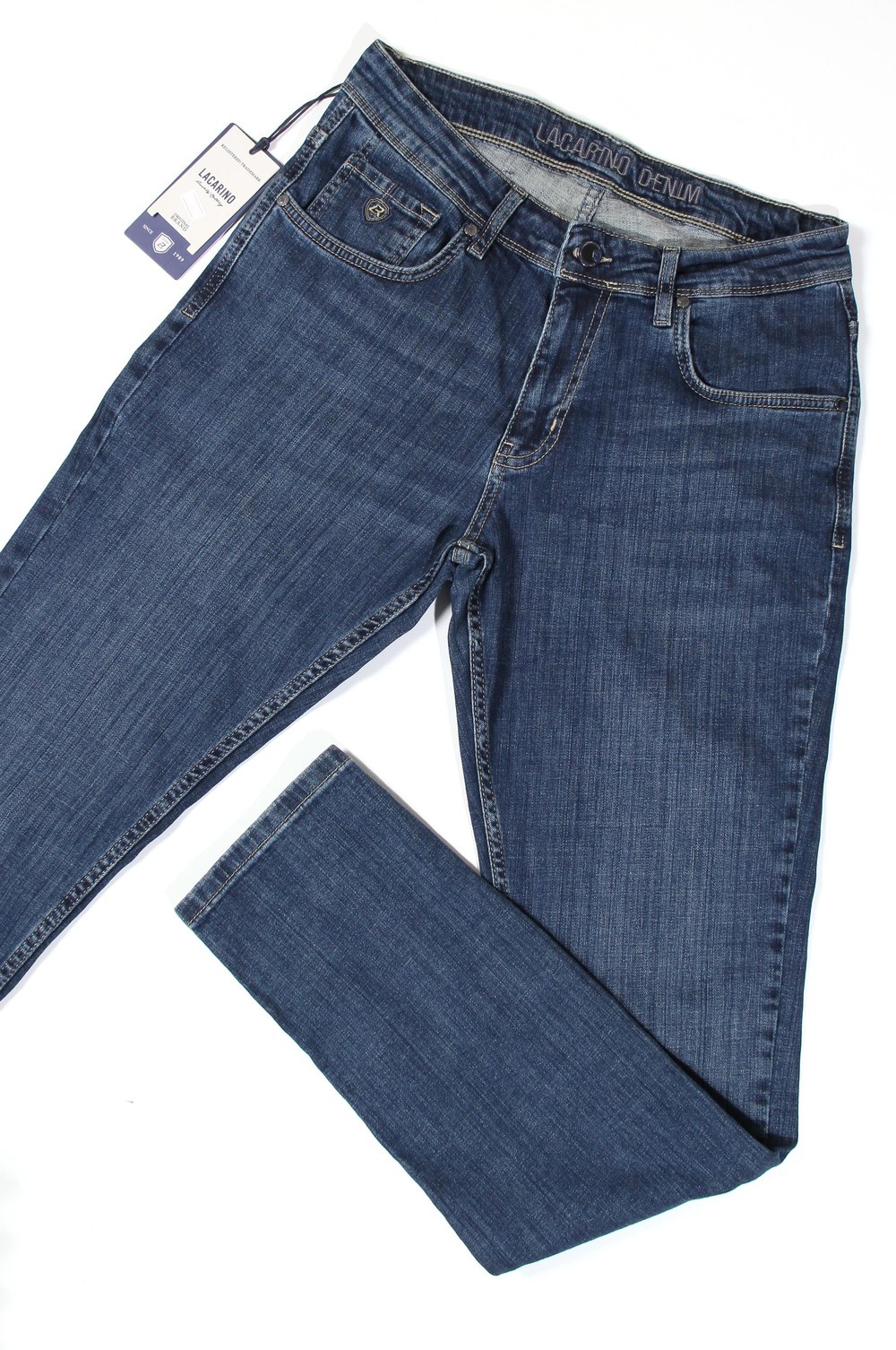 Yüksek Bel Boru Paça Dark Blue Jean Pantolon