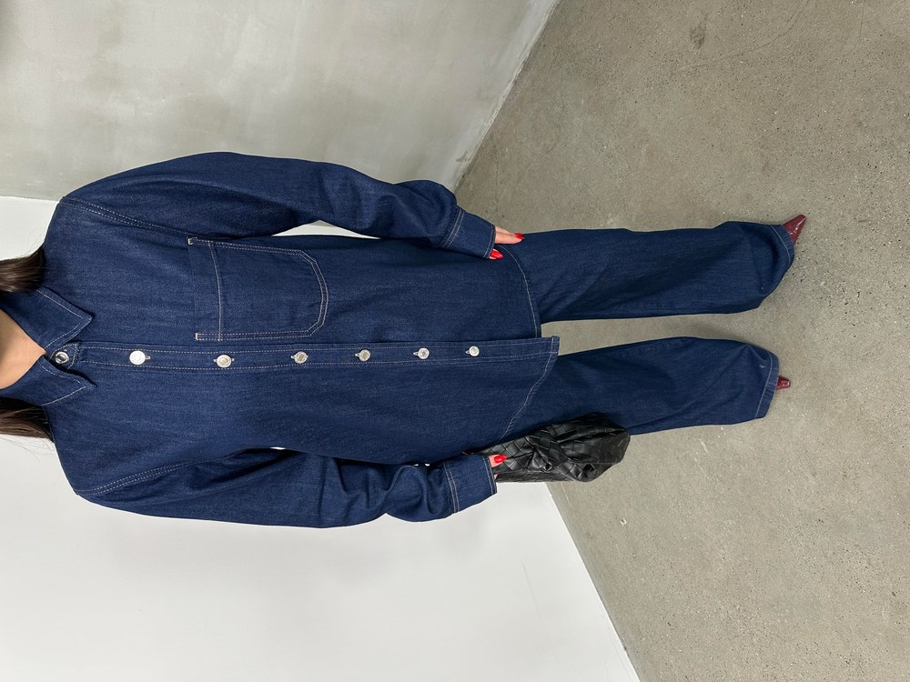 Kadın Cep Detaylı Kollar 3 Düğme Detaylı Rinse Denim Gömlek