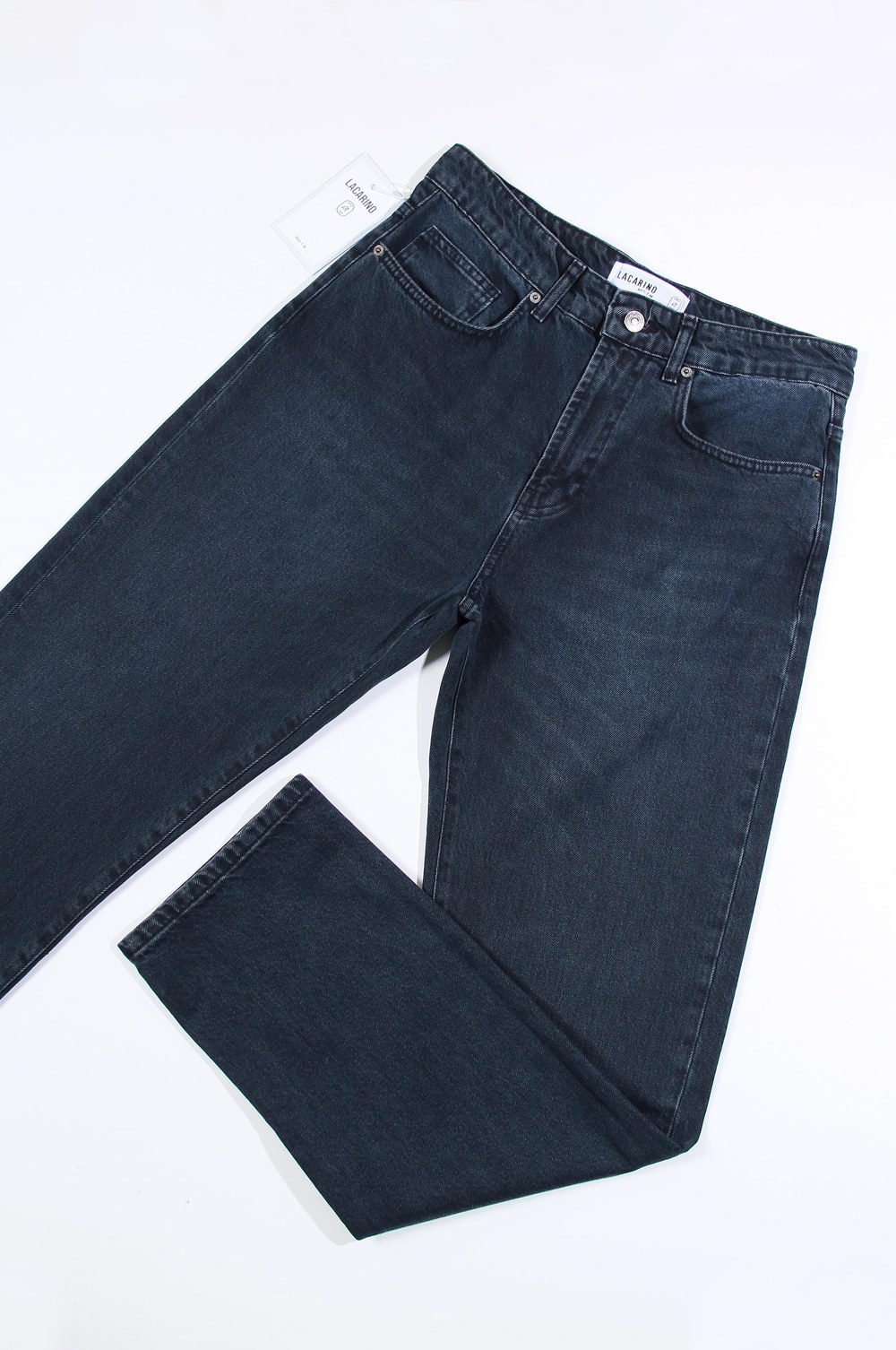 Yüksek Bel Bol Kesim Blue Black Pantolon