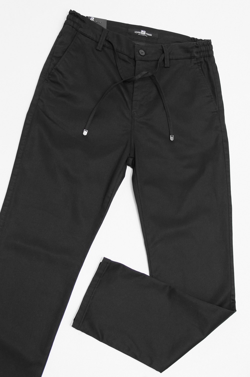 Yüksek Bel Klasik Cep Detaylı Yarım Boru Paça Siyah Jogger Pantolon