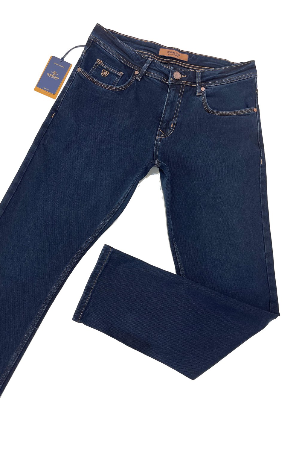 Yüksek Bel Dar Paça Blue Black Jean Pantolon