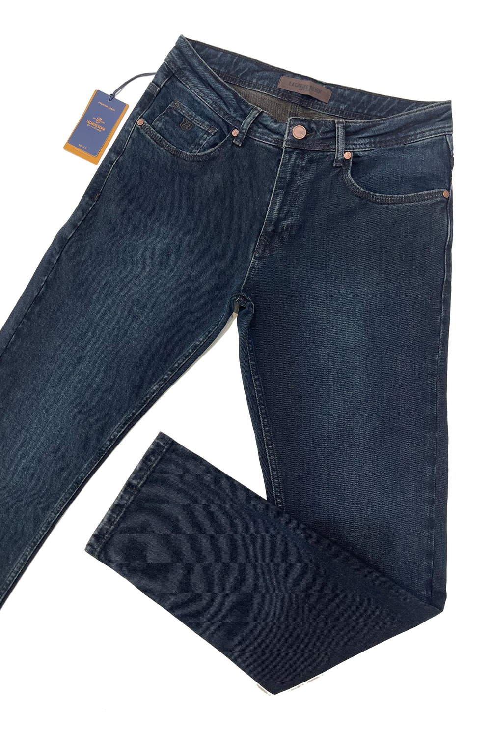 Yüksek Bel Dar Paça Od Brown Jean Pantolon