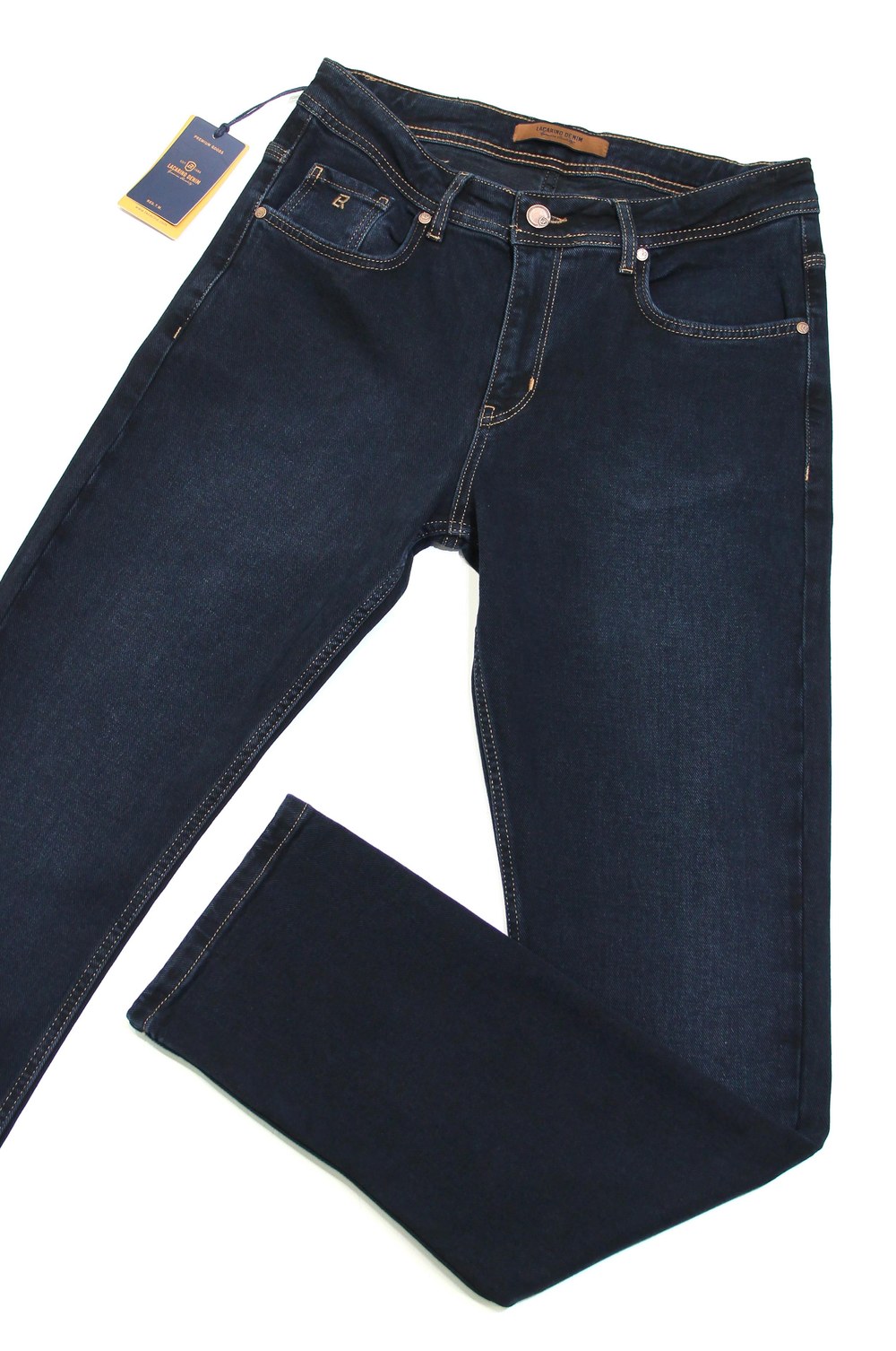 Yüksek Bel Klasik Kesim Boru Paça Blue Black Jean Pantolon