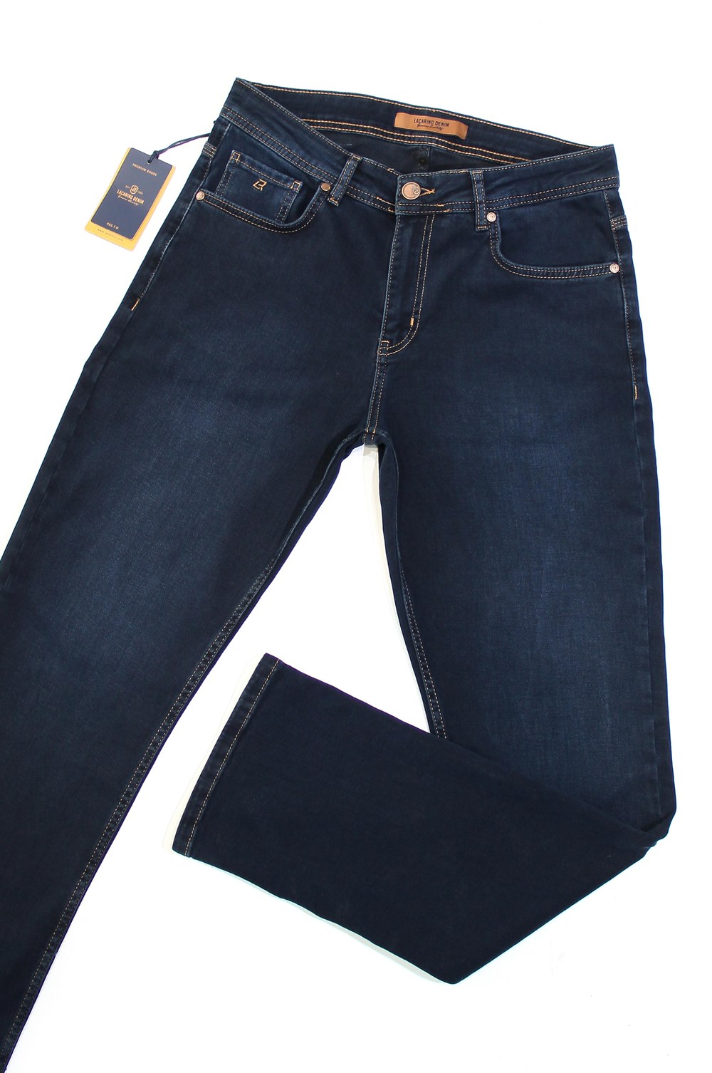 Erkek Yüksek Bel Boru Paça Blue Black Jean Pantolon