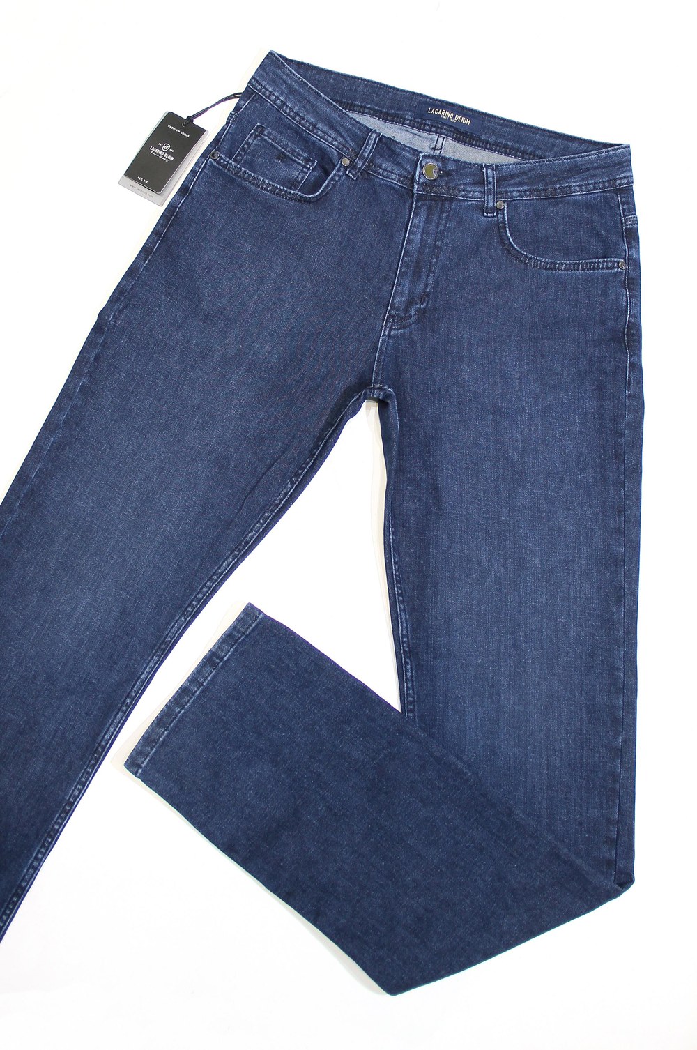 Yüksek Bel Boru Paça Dark Blue Erkek Jean Pantolon
