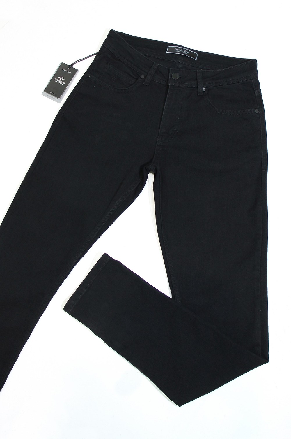 Yüksek Bel Dar Paça Black Black Erkek Jean Pantolon
