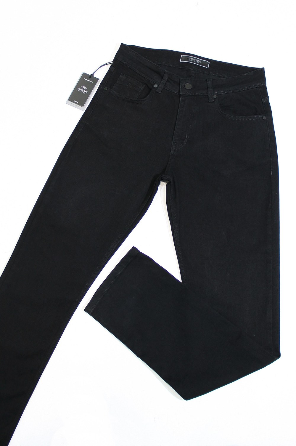 Yüksek Bel Boru Paça Black Black Erkek Jean Pantolon