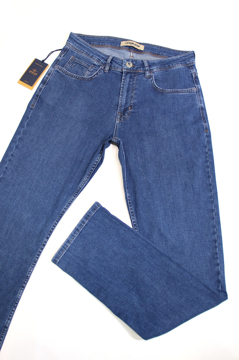 Yüksek Bel Boru Paça Blue Erkek Jean Pantolon