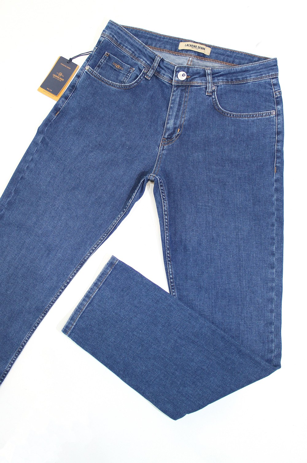 Erkek Yüksek Bel Boru Paça Blue Jean Pantolon