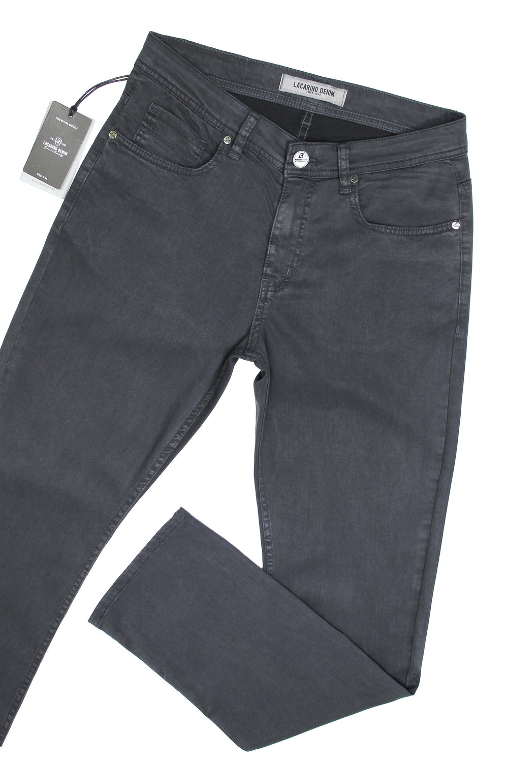 Yüksek Bel Boru Paça Tencel Kumaş Antrasıt Jean Pantolon